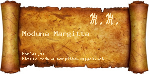 Moduna Margitta névjegykártya